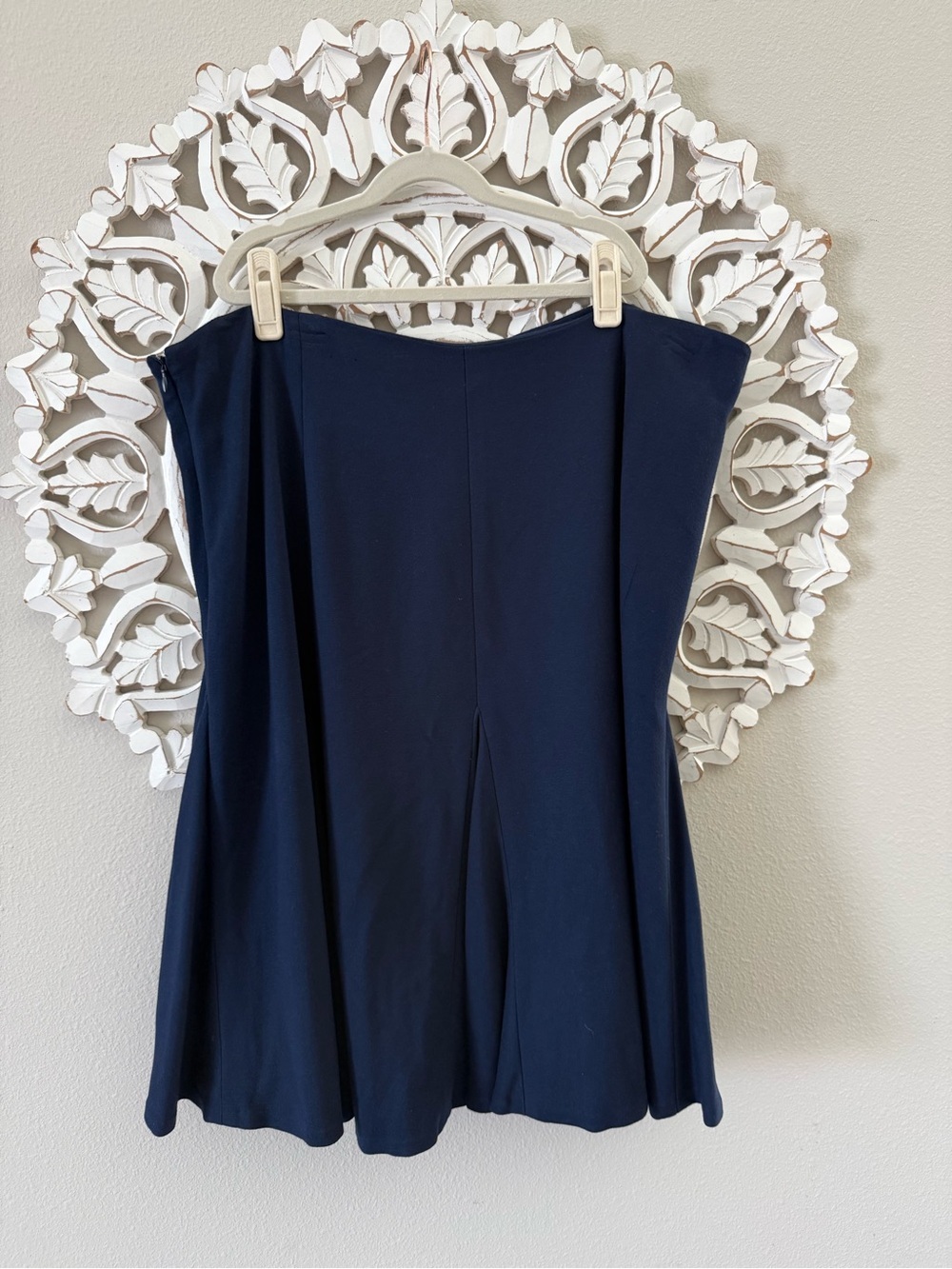 Ralph Lauren Navy Skirt Lined Godet Style Stretch Plus Size, 18
